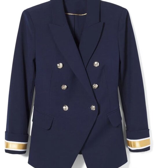 NWOT WHBM Petite Studio Blazer 00P in Navy - Picture 4 of 4